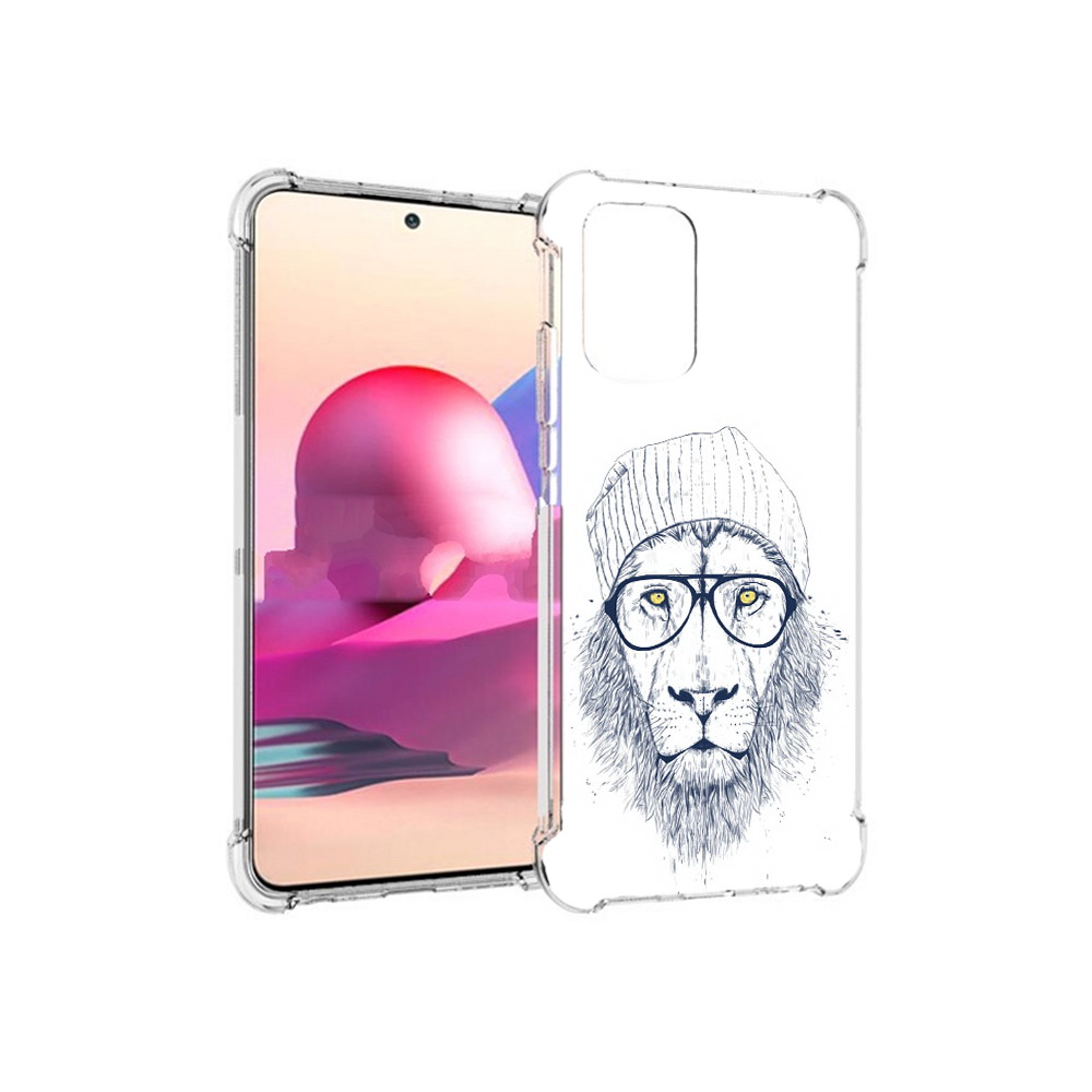 

Чехол MyPads Tocco для Xiaomi Redmi Note 10S хиппи лев (PT158704.257.663), Прозрачный, Tocco