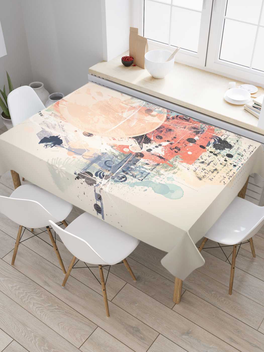 

Скатерть прямоугольная JoyArty "Абстрактный коллаж" из сатена, 120x145 см, Красный, Абстрактный коллаж