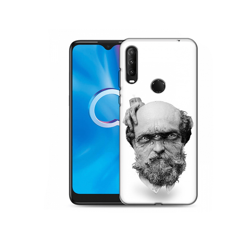

Чехол MyPads Tocco для Alcatel 1S (2020) 5028Y страшный бородатый мужчина абстракция, Прозрачный, Tocco