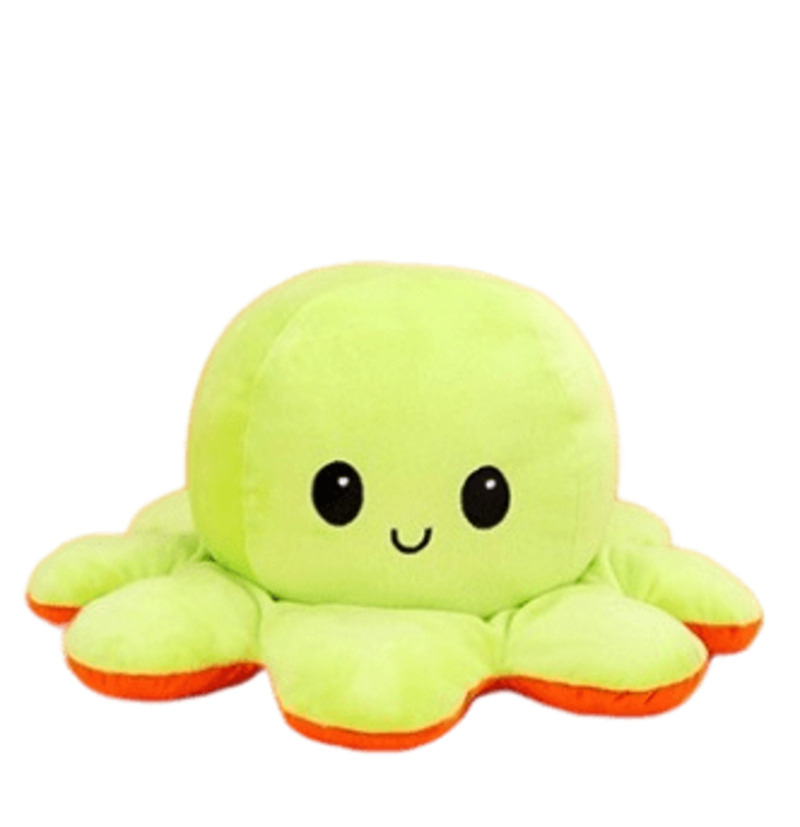 

Мягкая игрушка Plush Story Осьминожка перевертыш большой двухсторонний 30 х 15 см зеленый