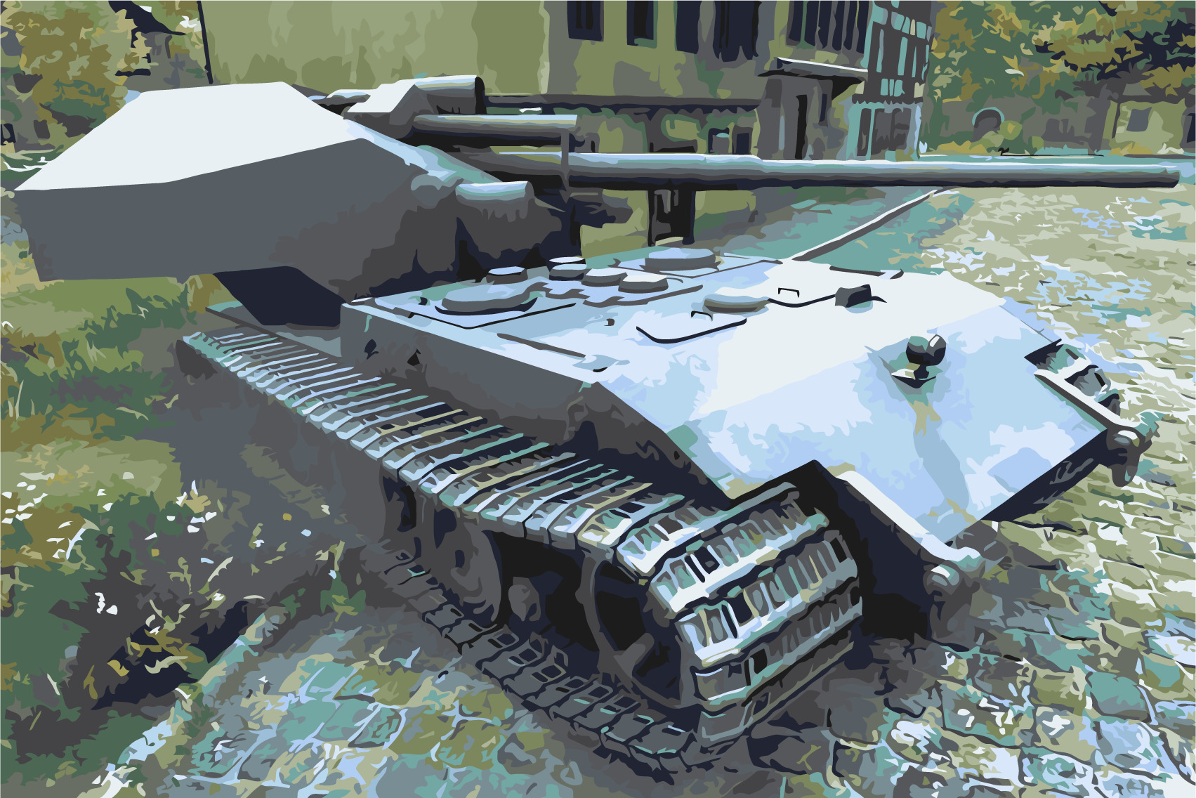 

Картина по номерам 40 x 60 Тяжёлый танк (PZ-2028), Тяжёлый танк