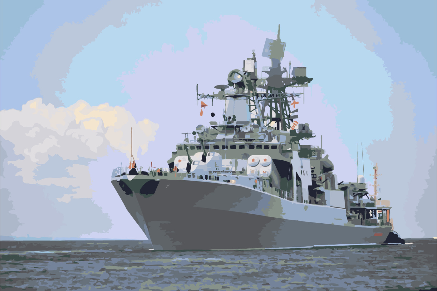 

Картина по номерам 40 x 60 Противолодочный корабль (PZ-2017), Противолодочный корабль