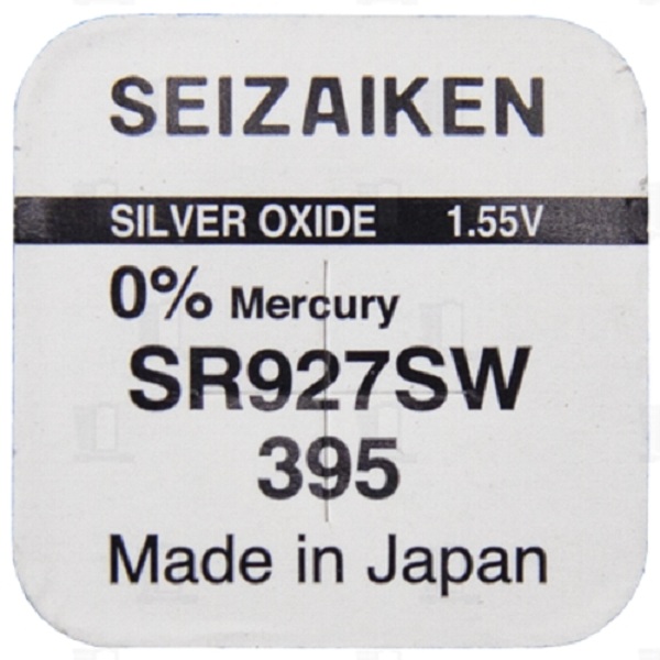 

Батарейка для часов Seiko Seizaiken 395 SR927SW Silver Oxide 1.55V, в блистере 1 шт.