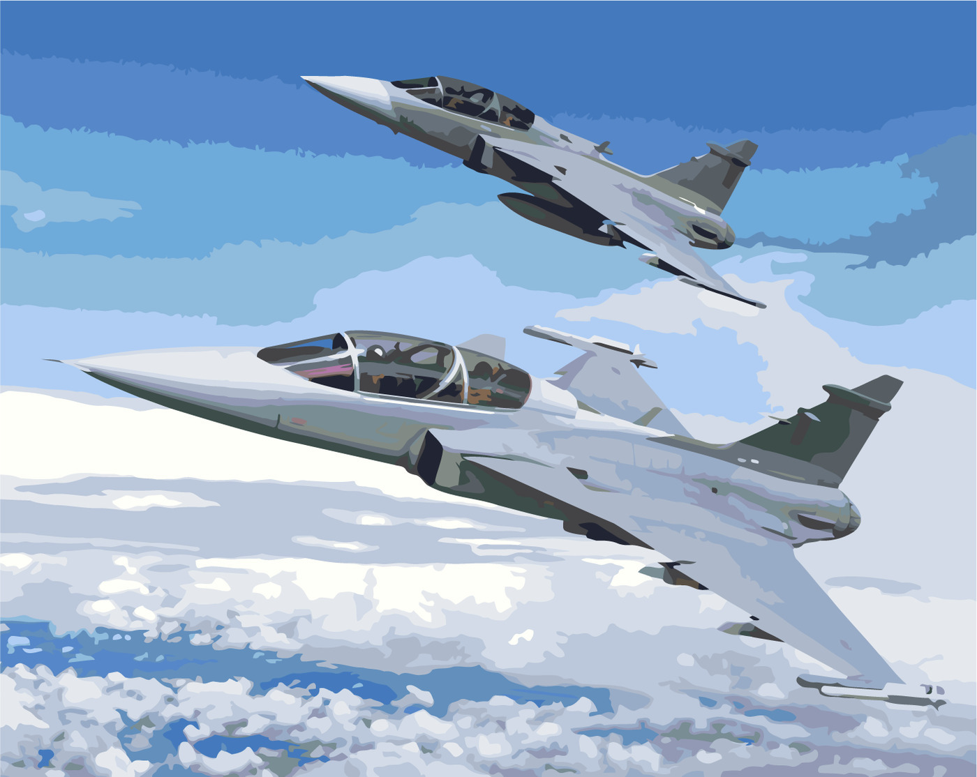 

Картина по номерам 40 x 50 Истребитель Сааб (PZ-2014), Истребитель Сааб