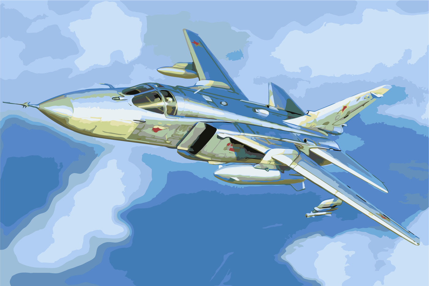 

Картина по номерам 40 x 60 Истребитель Су-24 (PZ-2012), Истребитель Су-24