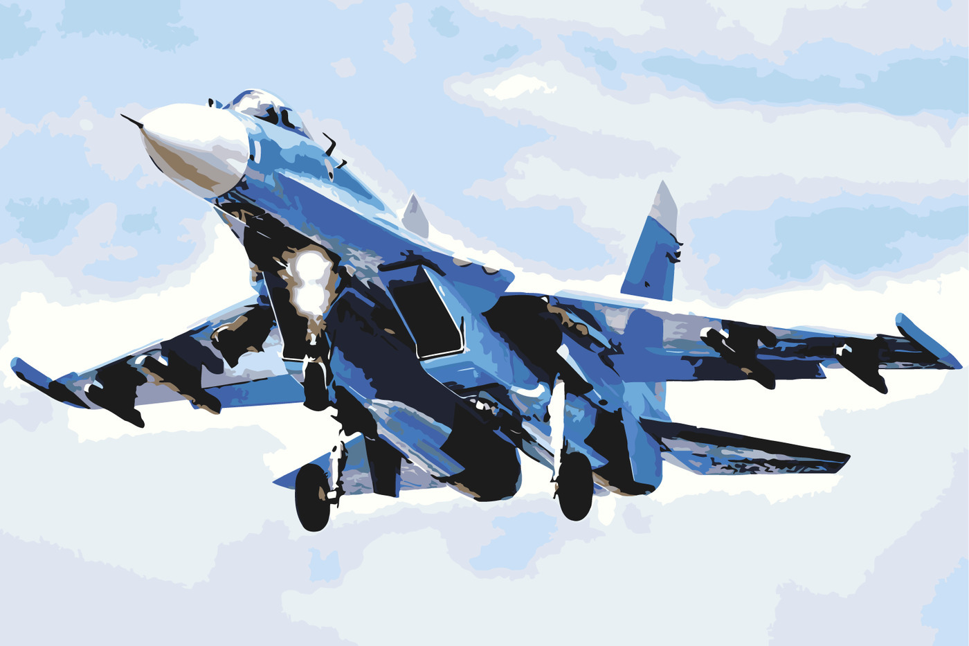 

Картина по номерам 40 x 60 Истребитель Су-27 (PZ-2015), Истребитель Су-27