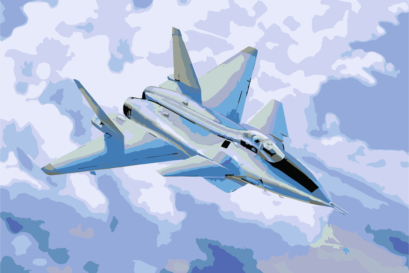 

Картина по номерам 40 x 60 Истребитель МиГ 1.44 (PZ-2013), Истребитель МиГ 1.44