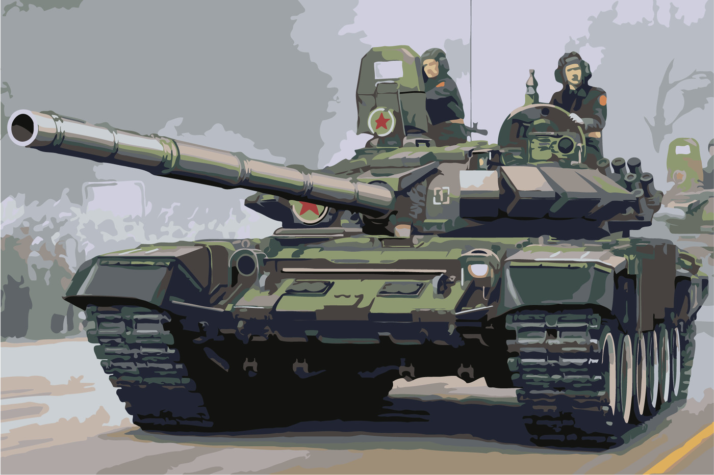 

Картина по номерам 40 x 60 Танк Т-72 (PZ-2010), Танк Т-72