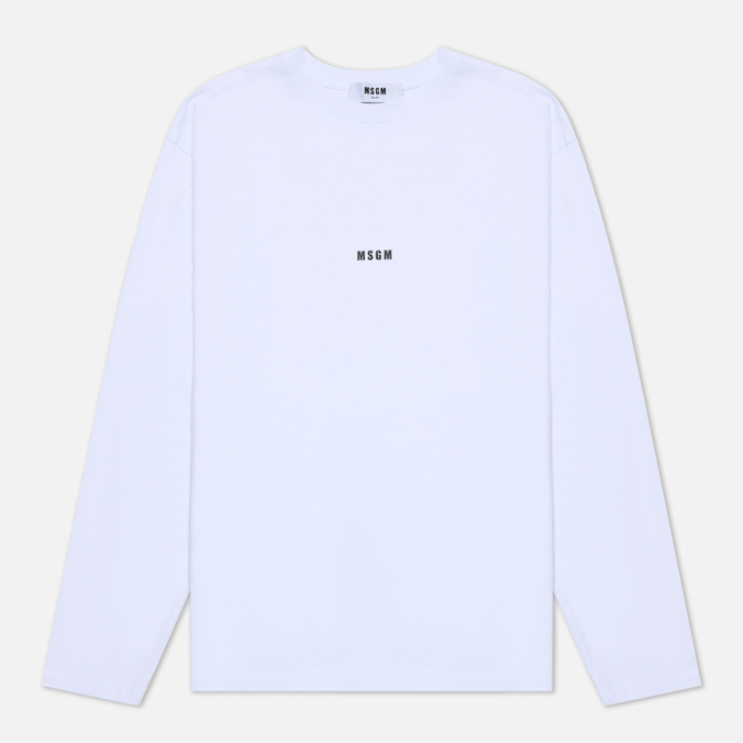 

Мужской лонгслив MSGM Micrologo Basic Crew Neck белый, Размер M, Micrologo Basic Crew Neck-1