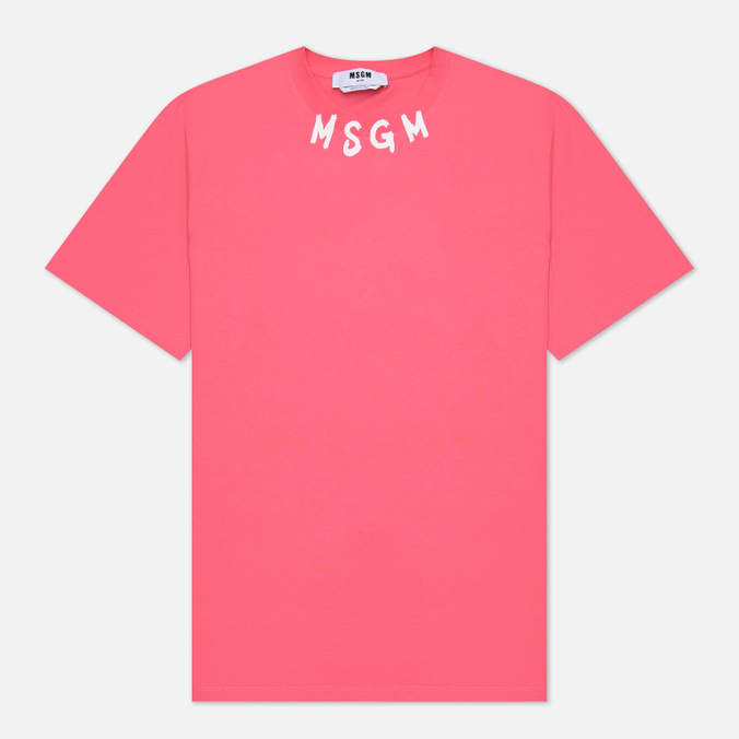 

Мужская футболка MSGM Script Logo Neck розовый, Размер S, Script Logo Neck