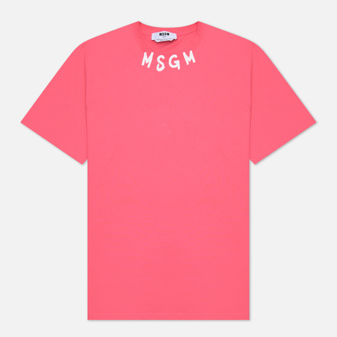 

Мужская футболка MSGM Script Logo Neck розовый, Размер L, Script Logo Neck