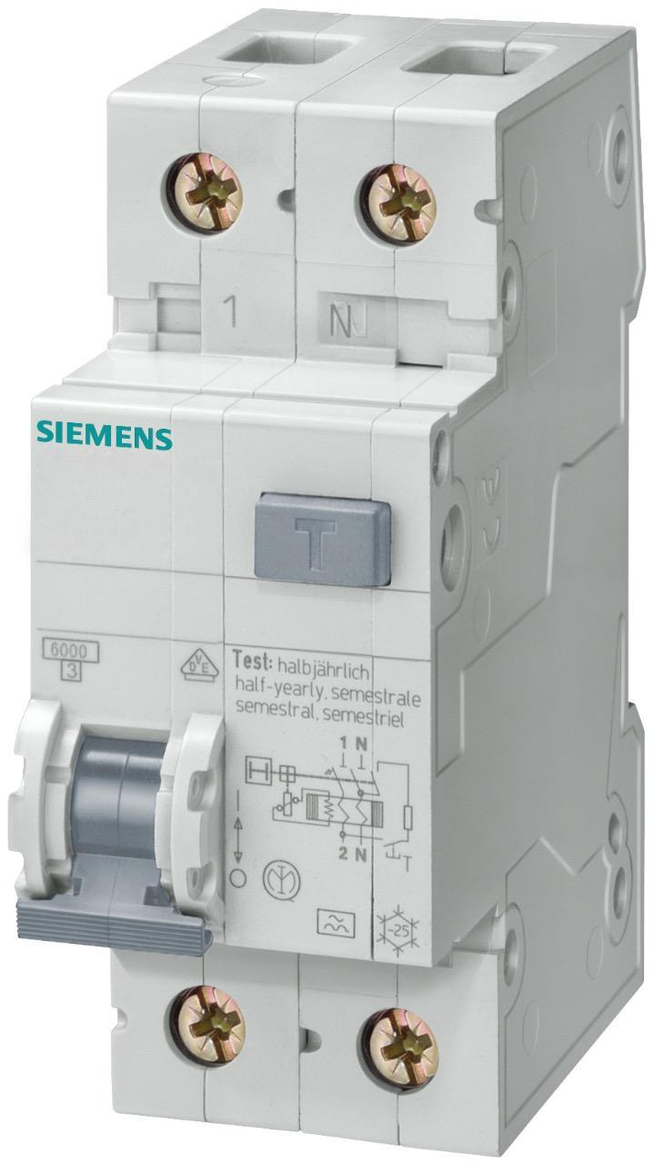 фото Дифф. автомат siemens aс , уст. глубина=70мм ifn 30ма,4,5ka, 1+n-пол. тип c 10a