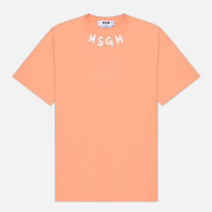 

Мужская футболка MSGM Script Logo Neck оранжевый, Размер L, Script Logo Neck