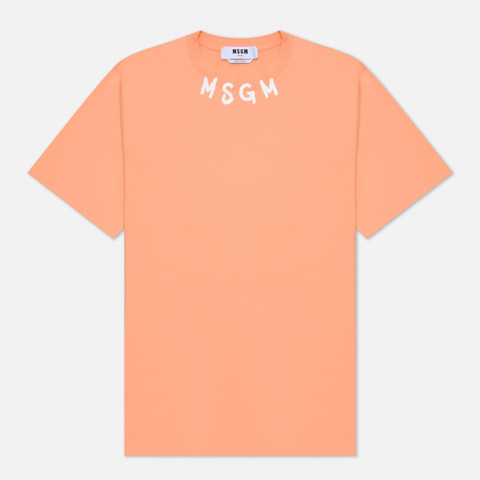 

Мужская футболка MSGM Script Logo Neck оранжевый, Размер XL, Script Logo Neck