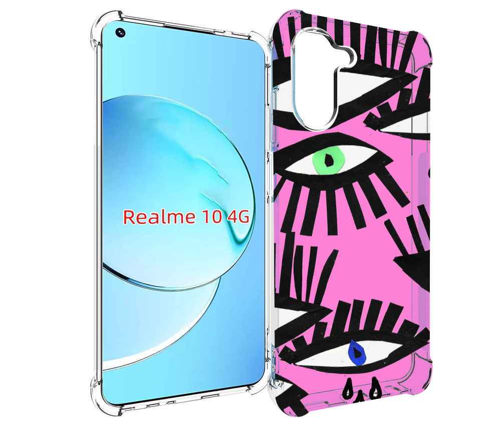 

Чехол MyPads глазки абстракция для Realme 10, Прозрачный, Tocco