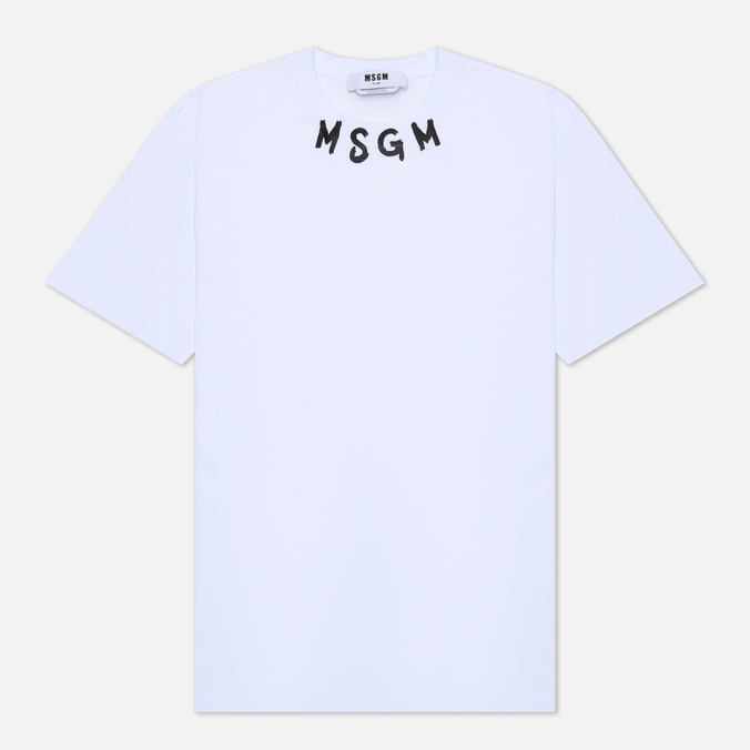 

Мужская футболка MSGM Script Logo Neck белый, Размер S, Script Logo Neck