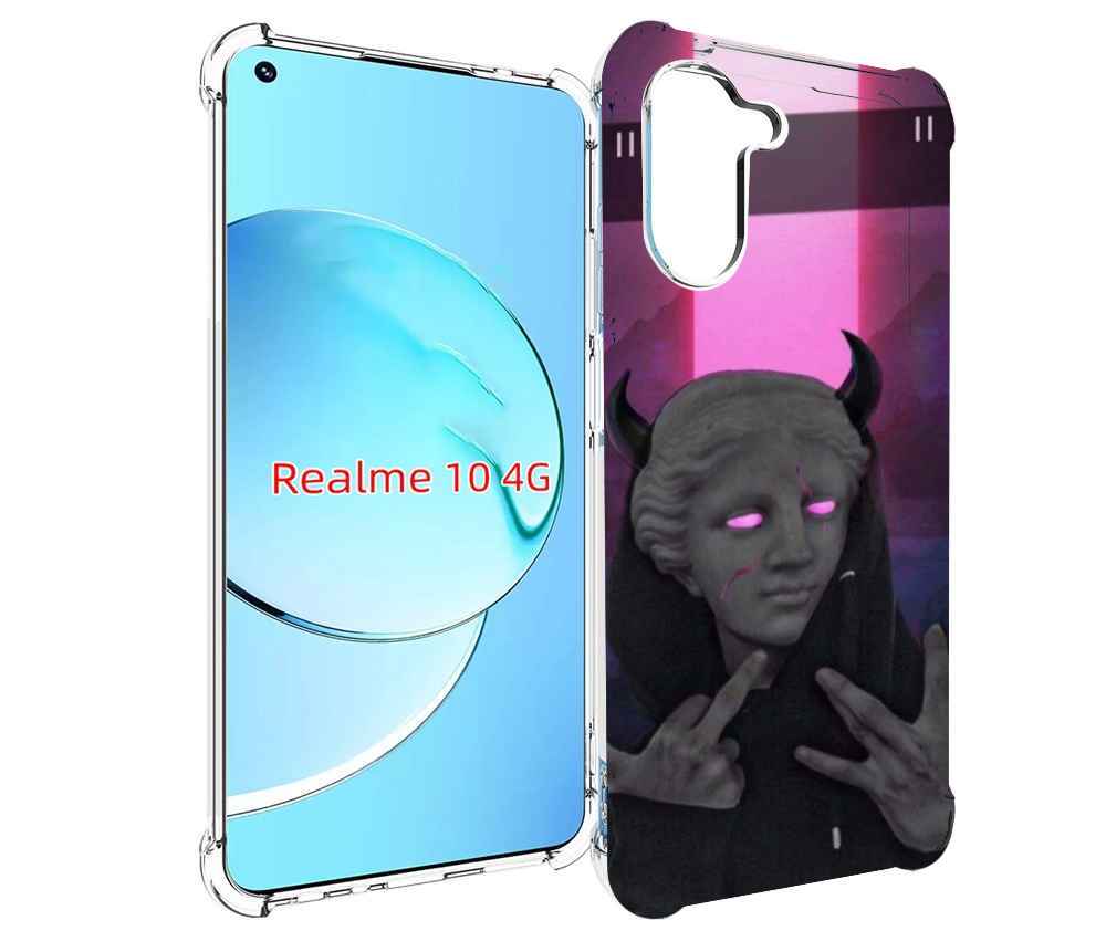 

Чехол MyPads глитч-статуя для Realme 10, Прозрачный, Tocco