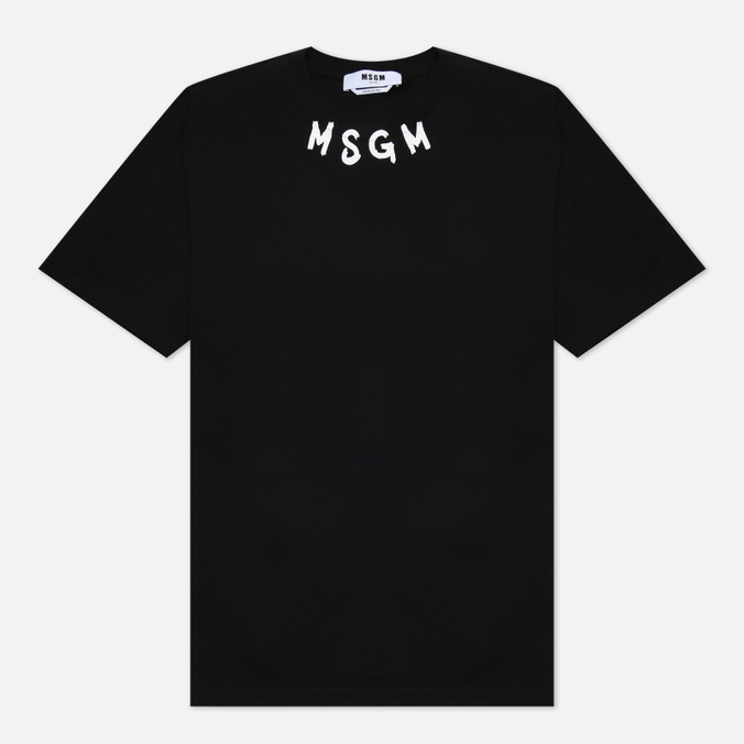 

Мужская футболка MSGM Script Logo Neck чёрный, Размер M, Script Logo Neck