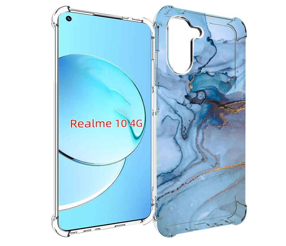

Чехол MyPads голубой мрамор для Realme 10, Прозрачный, Tocco