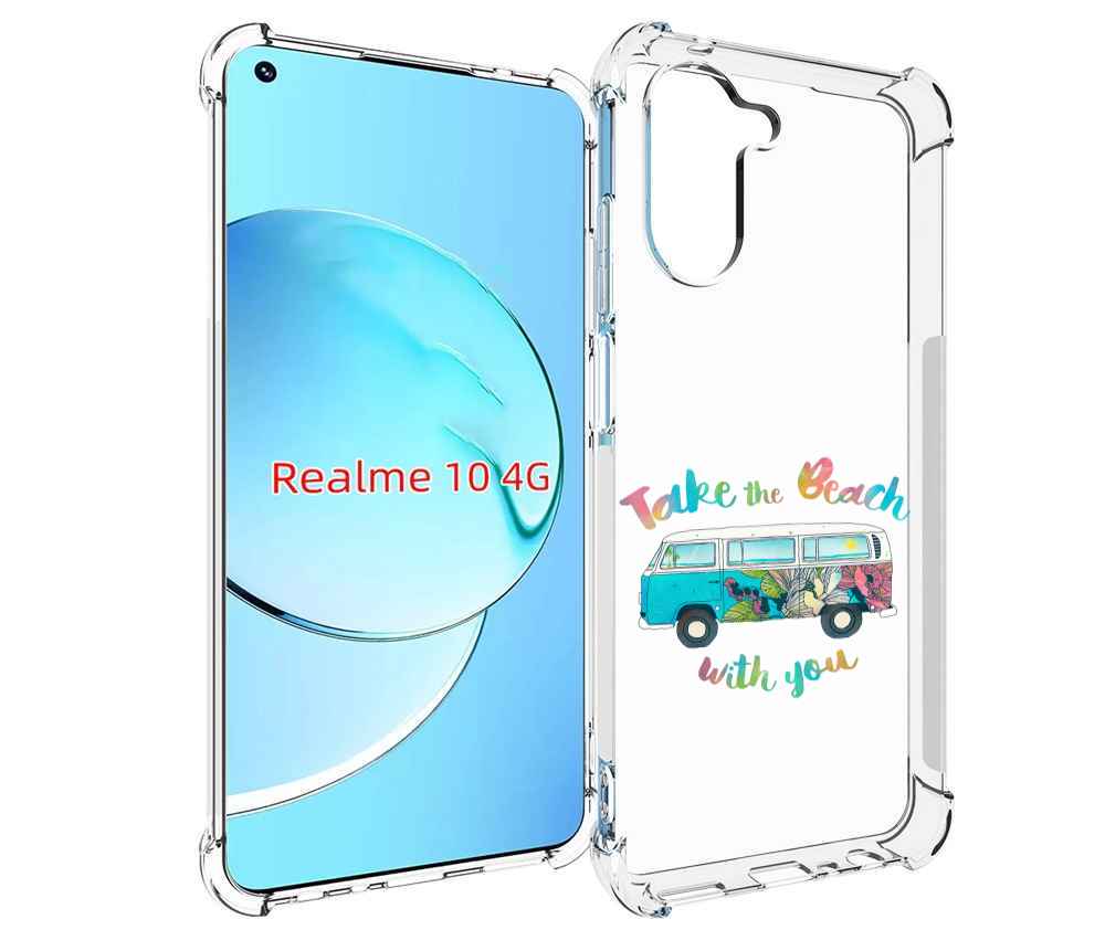 

Чехол MyPads Хиппи автобус для Realme 10, Прозрачный, Tocco