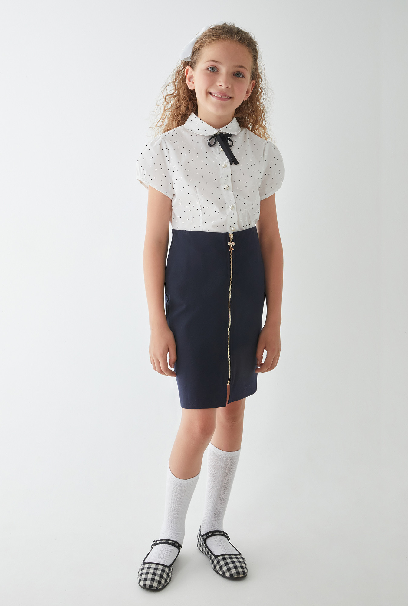 

Юбка для девочек Acoola 20240180067 цв.темно-синий р.140, 20240180067