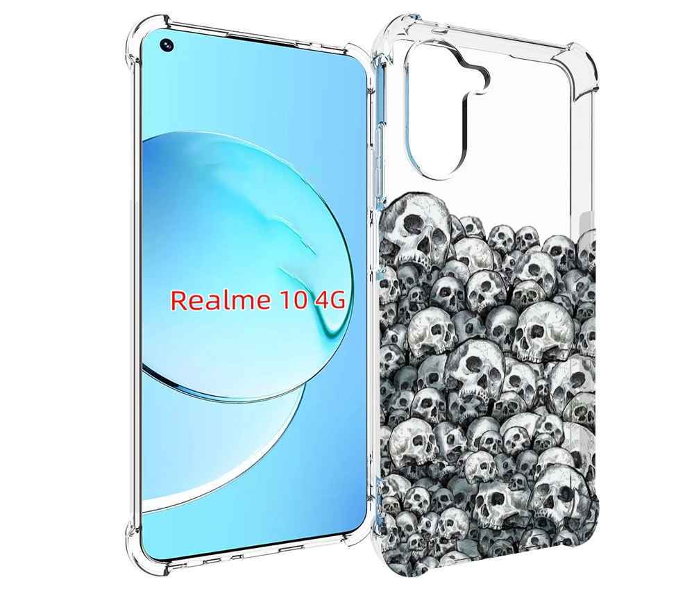 

Чехол MyPads гора из черепов для Realme 10, Прозрачный, Tocco