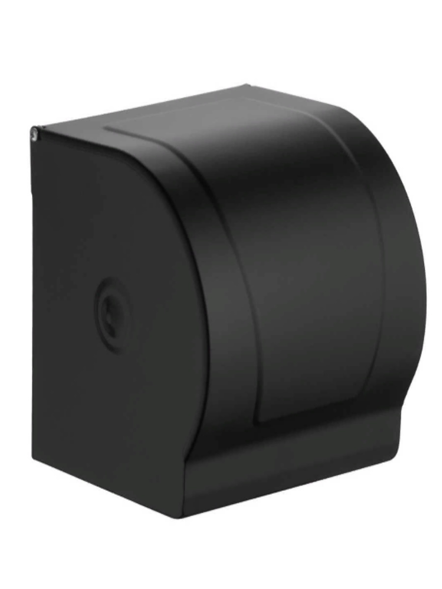 Держатель туалетной бумаги FASHUN A7501-7 с закрывающейся крышкой, цвет черный, изготовлен в Китае.