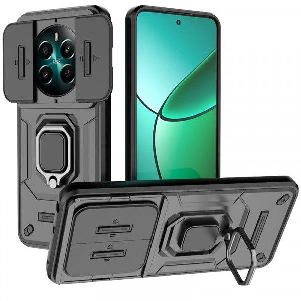 

Чехол RosCase Transformer Ring Holder с кольцом для Realme 12 Plus 5G / Realme 12 4G, Черный