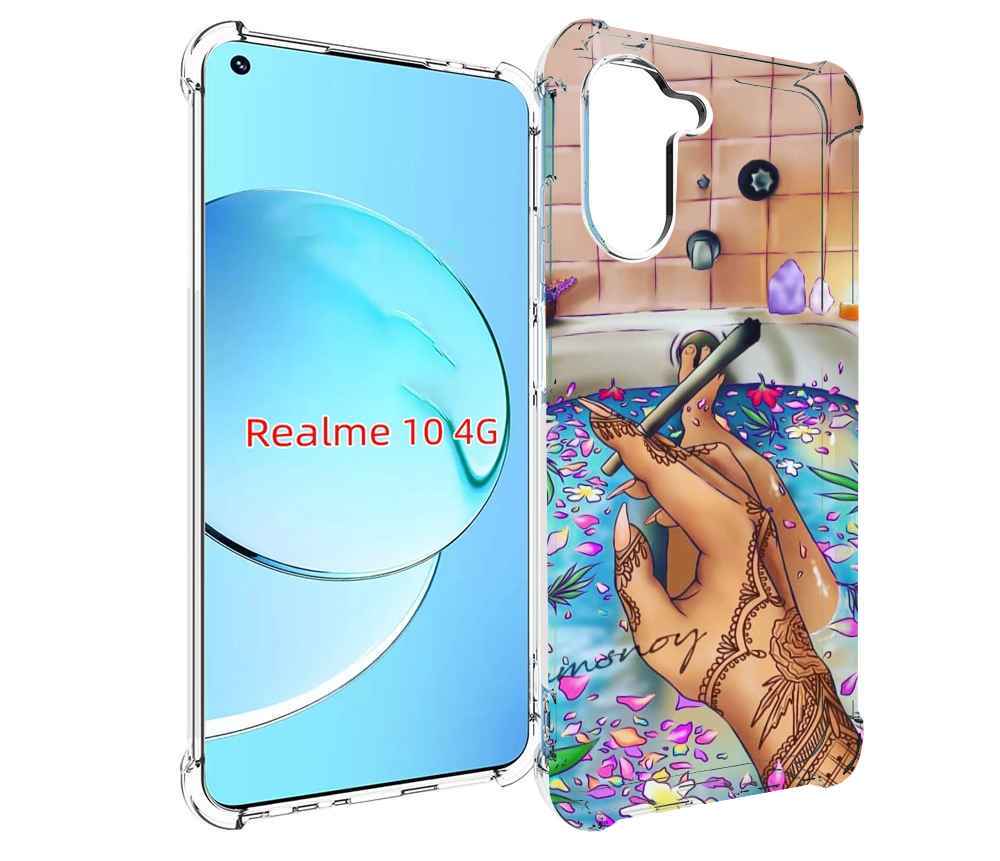 

Чехол MyPads девушка в ванне женский для Realme 10, Прозрачный, Tocco