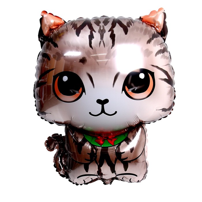 

Шар фольгированный 26" "Кот с большими глазами", Коричневый