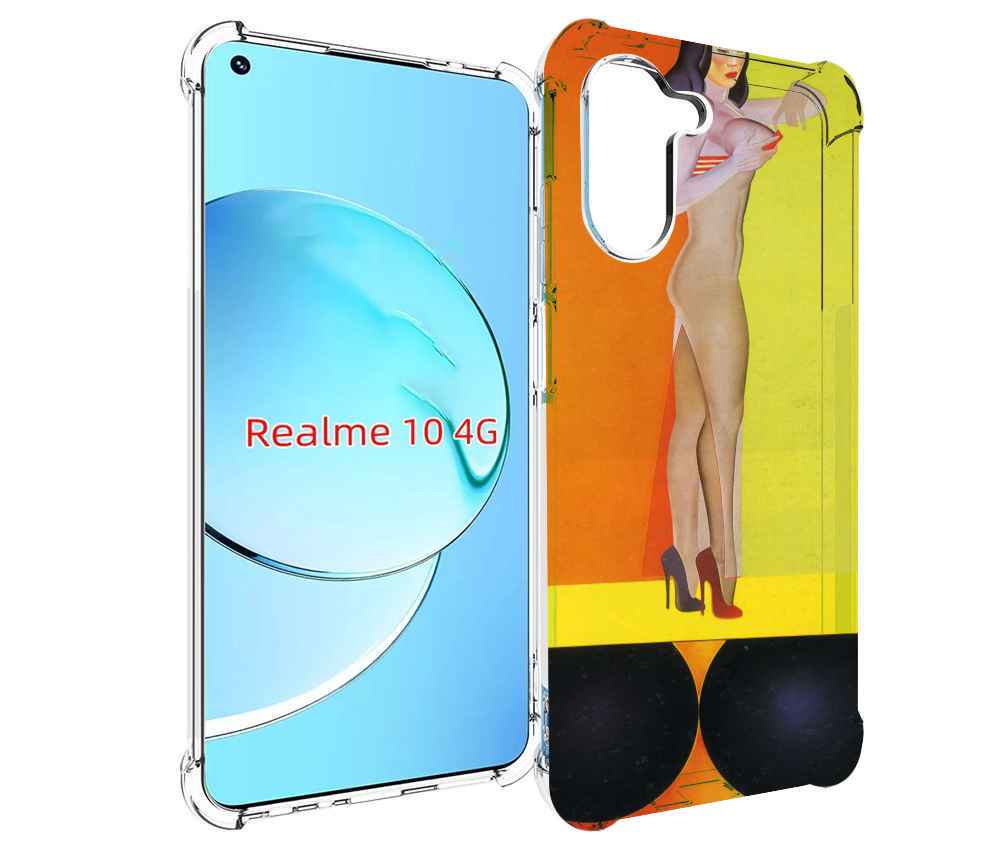 

Чехол MyPads девушка на шарах женский для Realme 10, Прозрачный, Tocco
