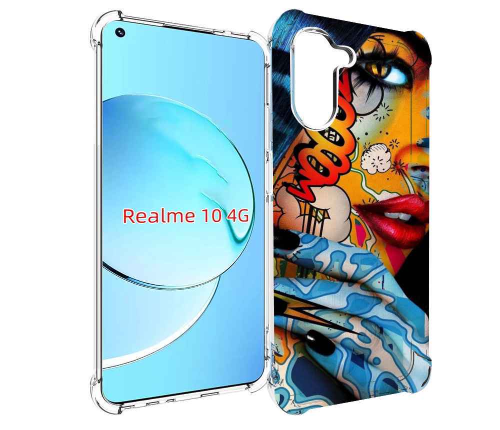 

Чехол MyPads девушка разрисованная краскам иженский для Realme 10, Прозрачный, Tocco