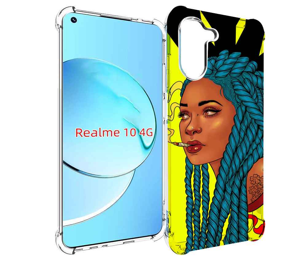 

Чехол MyPads девушка с запутанными волосами синий женский для Realme 10, Прозрачный, Tocco