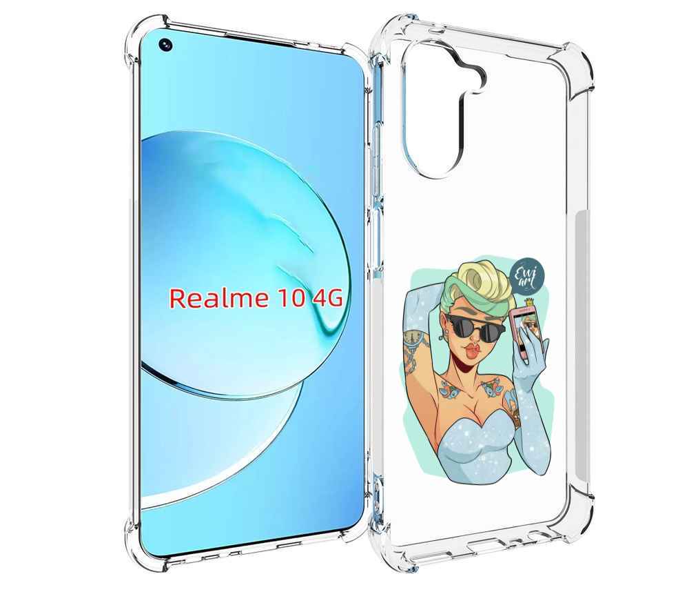 

Чехол MyPads девушка с короткой стрижкой женский для Realme 10, Прозрачный, Tocco