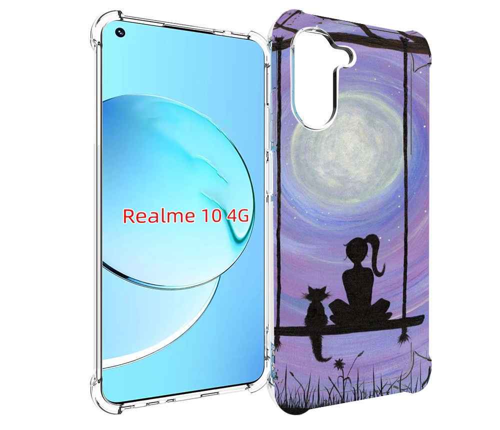 

Чехол MyPads девушка с котом на качеле женский для Realme 10, Прозрачный, Tocco