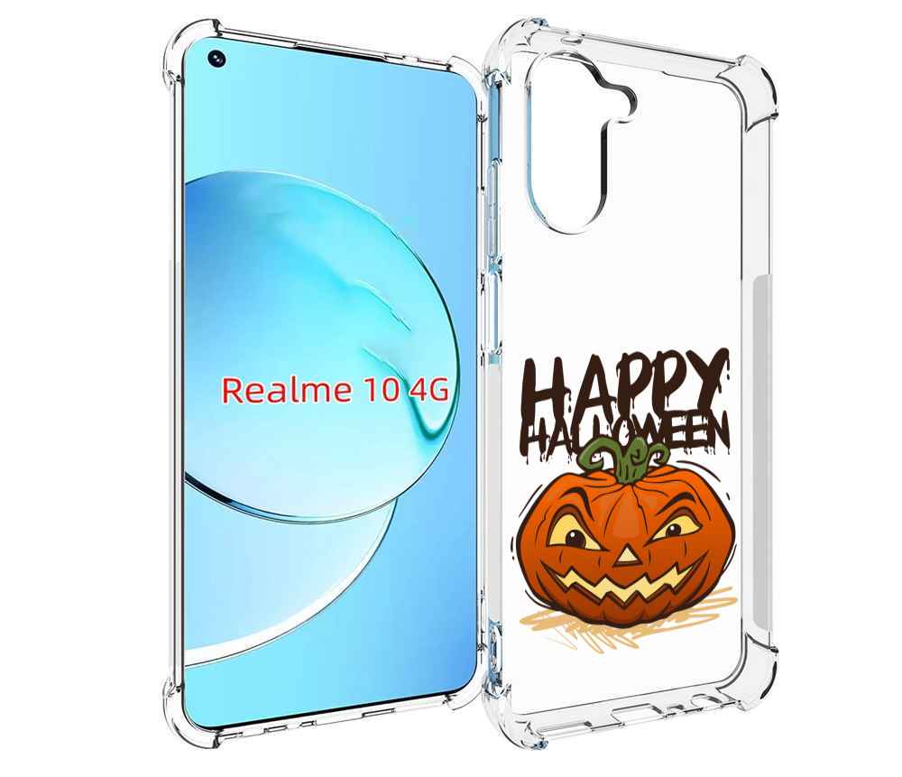 

Чехол MyPads Хэллоуин счастливый для Realme 10, Прозрачный, Tocco