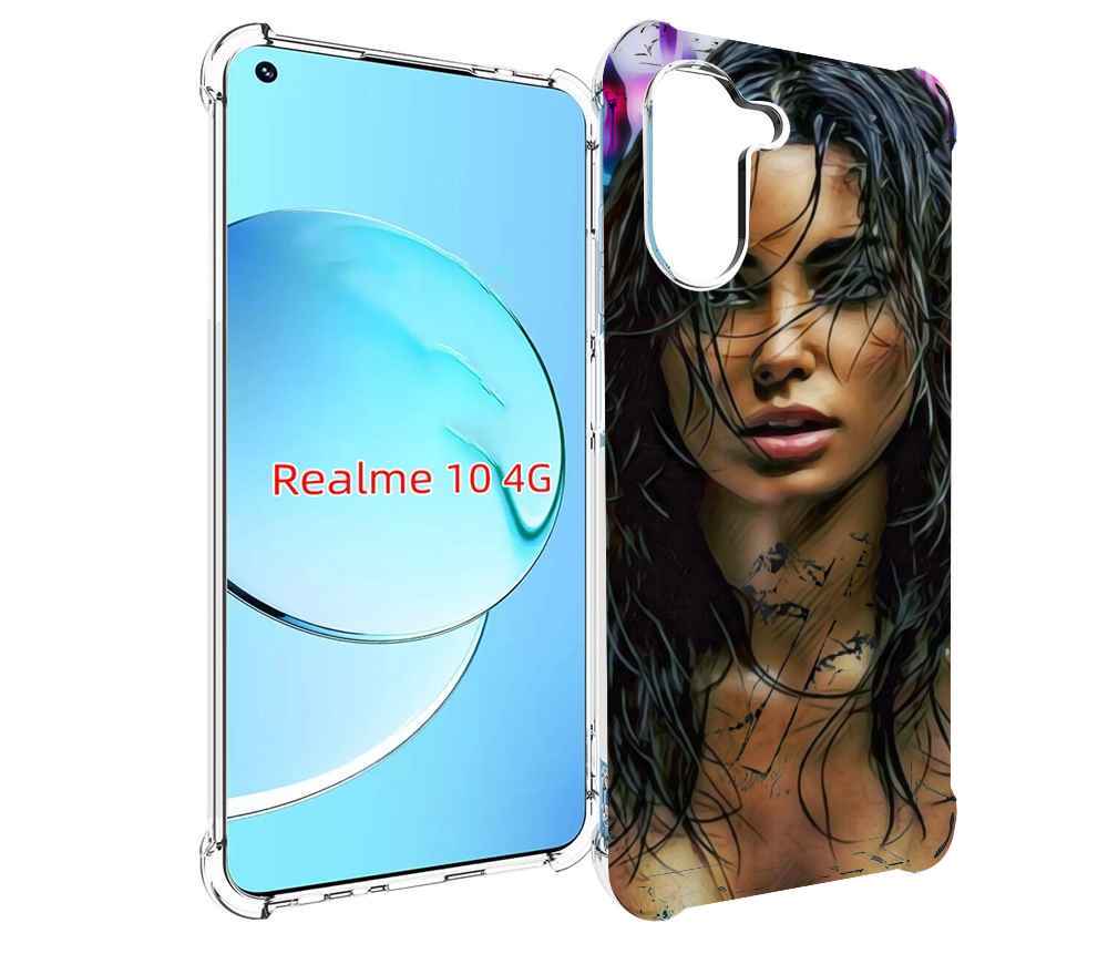 

Чехол MyPads девушка с мокрыми волосами женский для Realme 10, Прозрачный, Tocco
