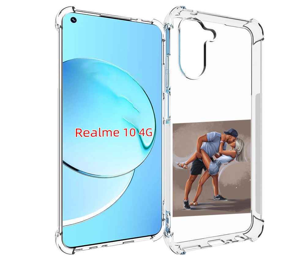 

Чехол MyPads девушка с парнем танцуют женский для Realme 10, Прозрачный, Tocco