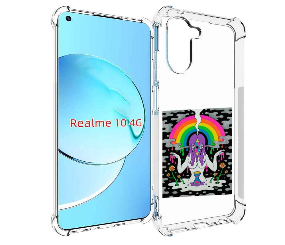 

Чехол MyPads девушка с радугой абстракция женский для Realme 10, Прозрачный, Tocco
