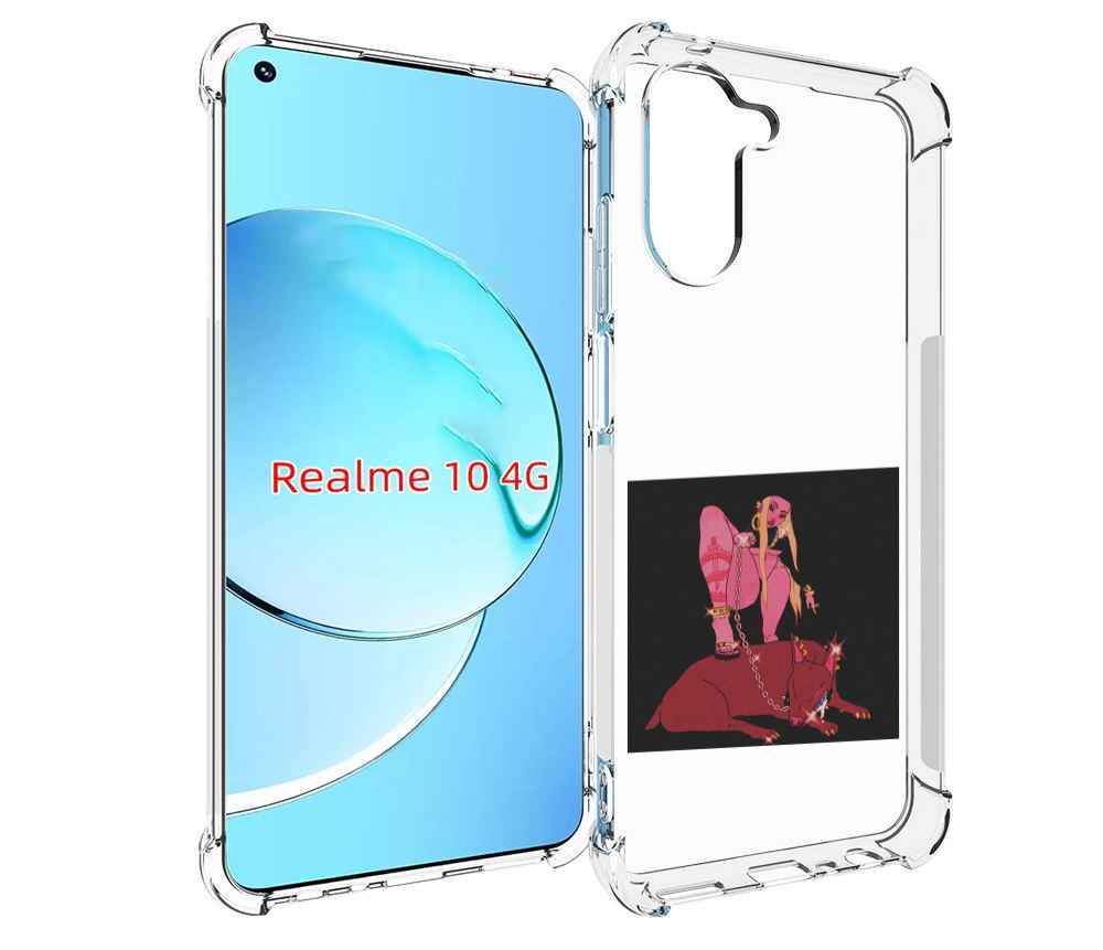 

Чехол MyPads девушка с собакой на цепи нарисованная женский для Realme 10, Прозрачный, Tocco