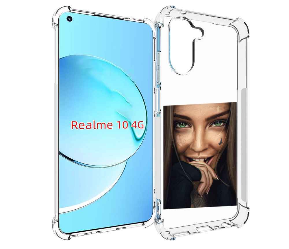 

Чехол MyPads девушка улыбается женский для Realme 10, Прозрачный, Tocco