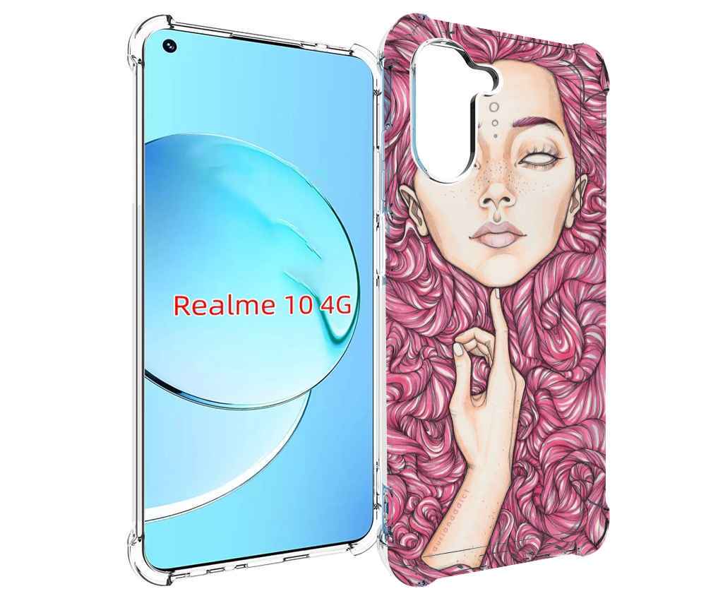 

Чехол MyPads девушка утонула в волосах женский для Realme 10, Прозрачный, Tocco