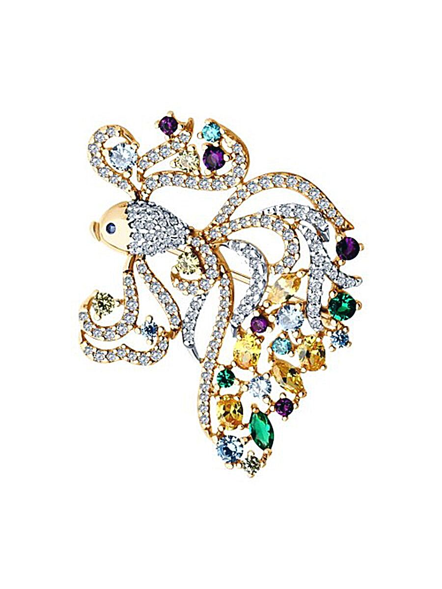 

Брошь из серебра TEO MAORI 893040048, фианит, 893040048