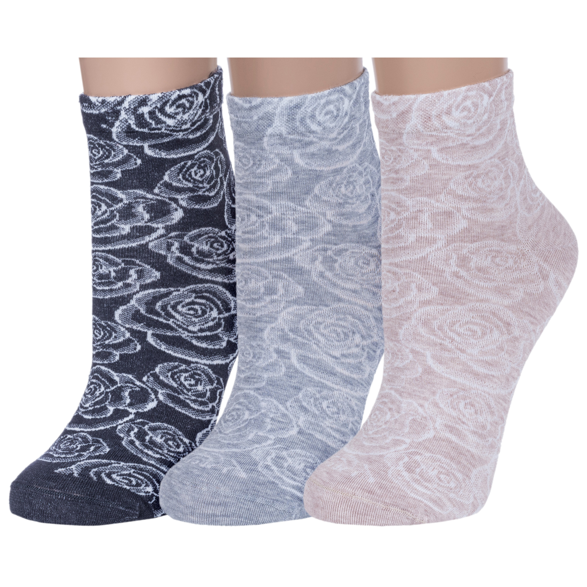 Комплект носков женских Rusocks 3-Ж-1526 разноцветных 23-25