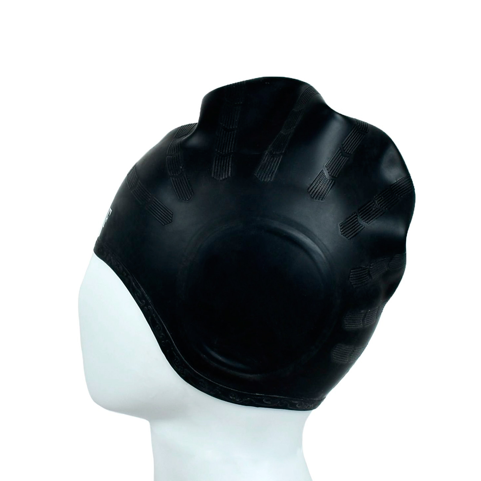 Шапочка для плавания CLIFF силиконовая CS06, с выемками для ушей, черная