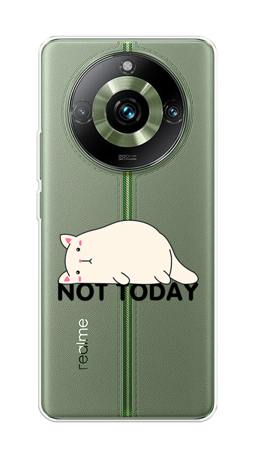 

Чехол на Realme 11 Pro "Cat not today", Белый;розовый;черный, 2514250-1