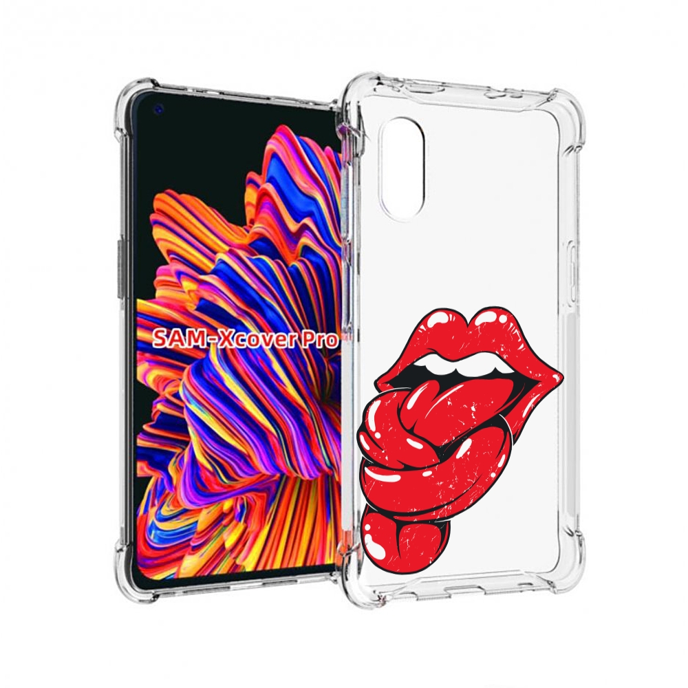 

Чехол MyPads яркие губы с языком для Samsung Galaxy Xcover Pro 1, Прозрачный, Tocco