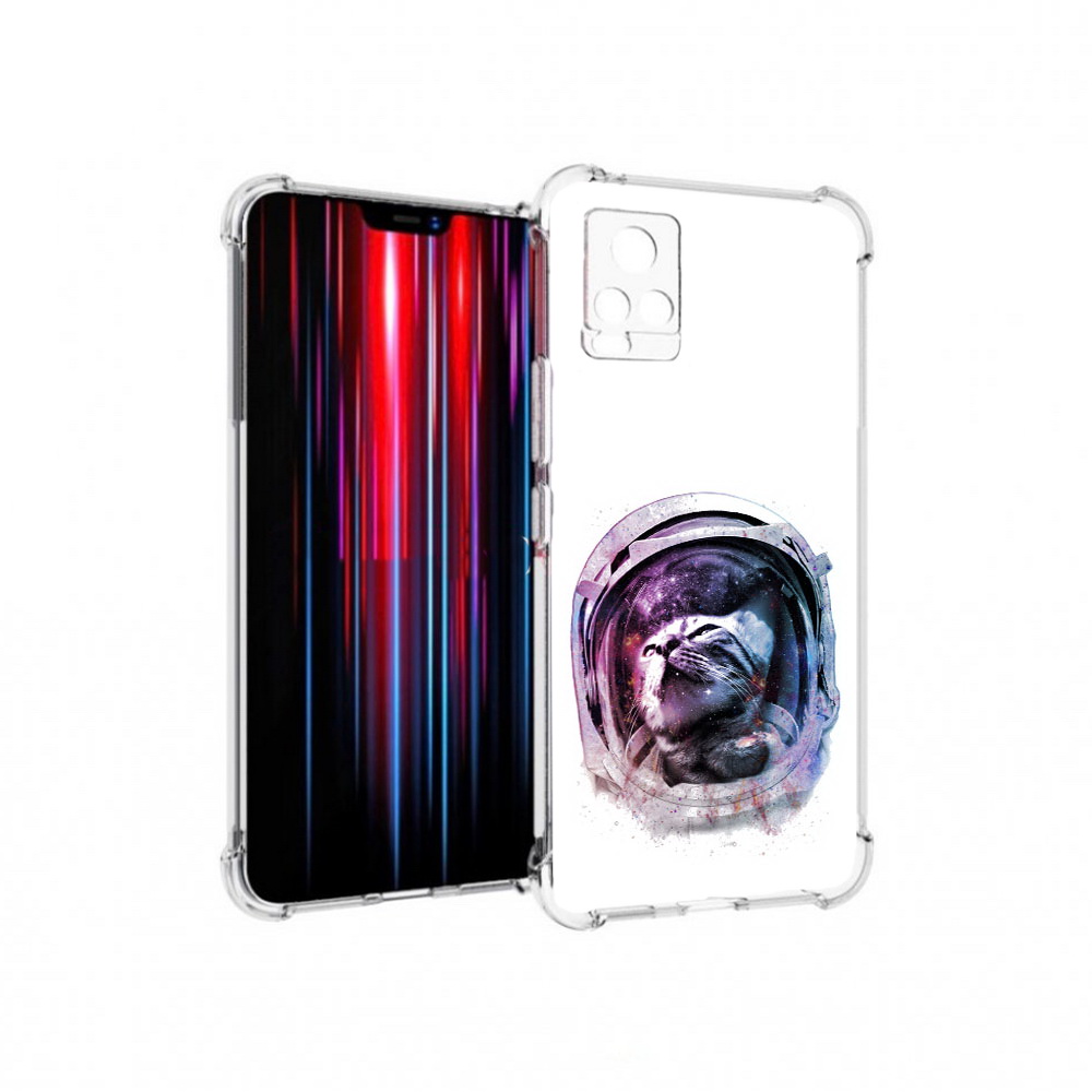 

Чехол MyPads Tocco для Vivo V20 PRO кот в шлеме (PT226964.386.396), Прозрачный, Tocco