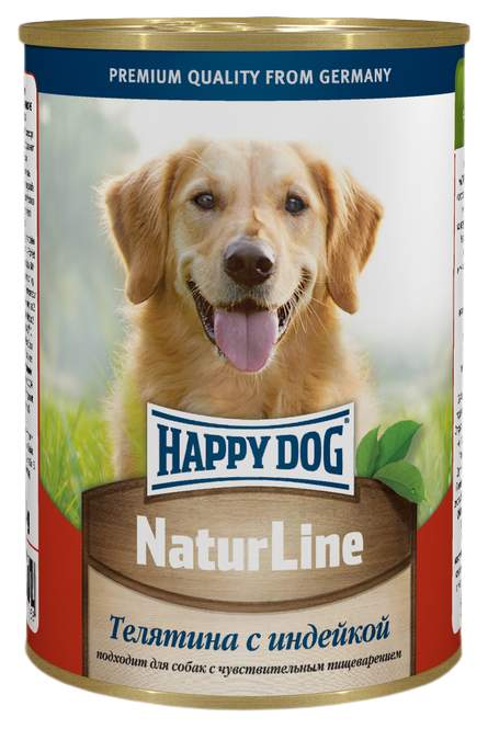 фото Консервы для собак happy dog naturline, с телятиной и индейкой, 20шт по 400г