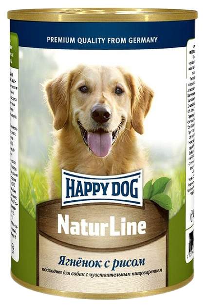 фото Консервы для собак happy dog naturline, ягненок, рис, 20шт по 400г